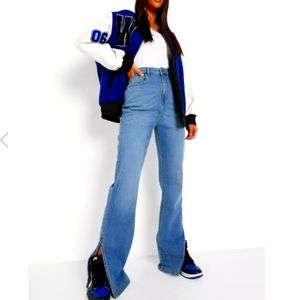 BOOHOO High Rise Split Hem Jean's